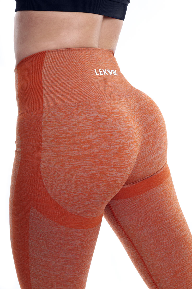 POLLY high-waisted seamless terracotta leggings