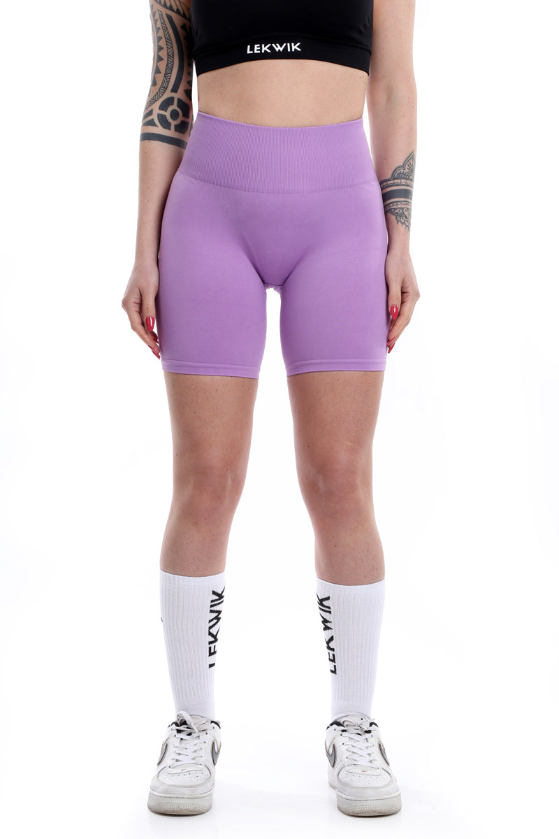 Seamless high-waisted EVA orchid shorts