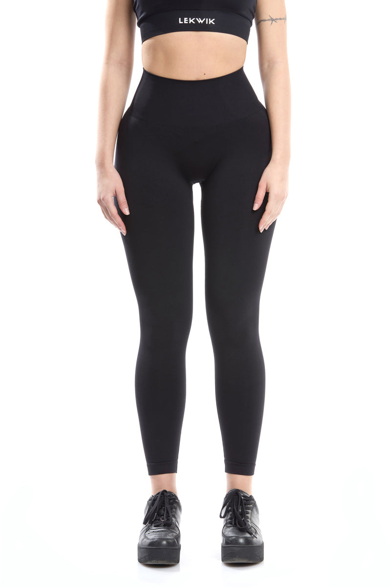 Black seamless high-waisted POLLY leggings