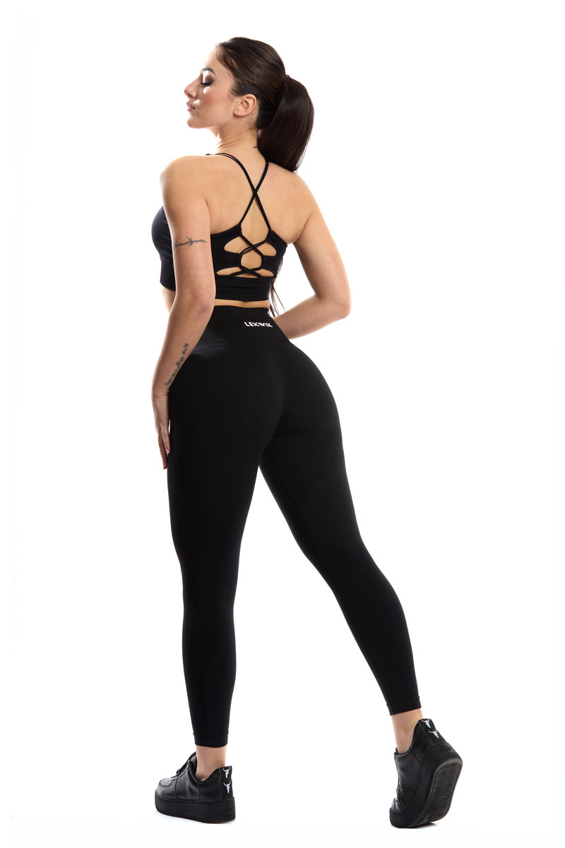 Black seamless high-waisted POLLY leggings