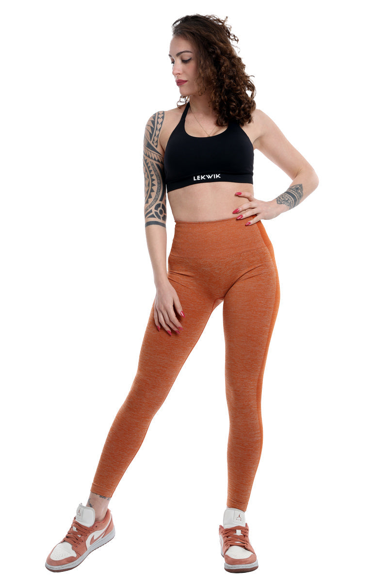 POLLY high-waisted seamless terracotta leggings