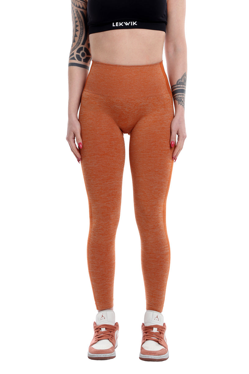 POLLY high-waisted seamless terracotta leggings