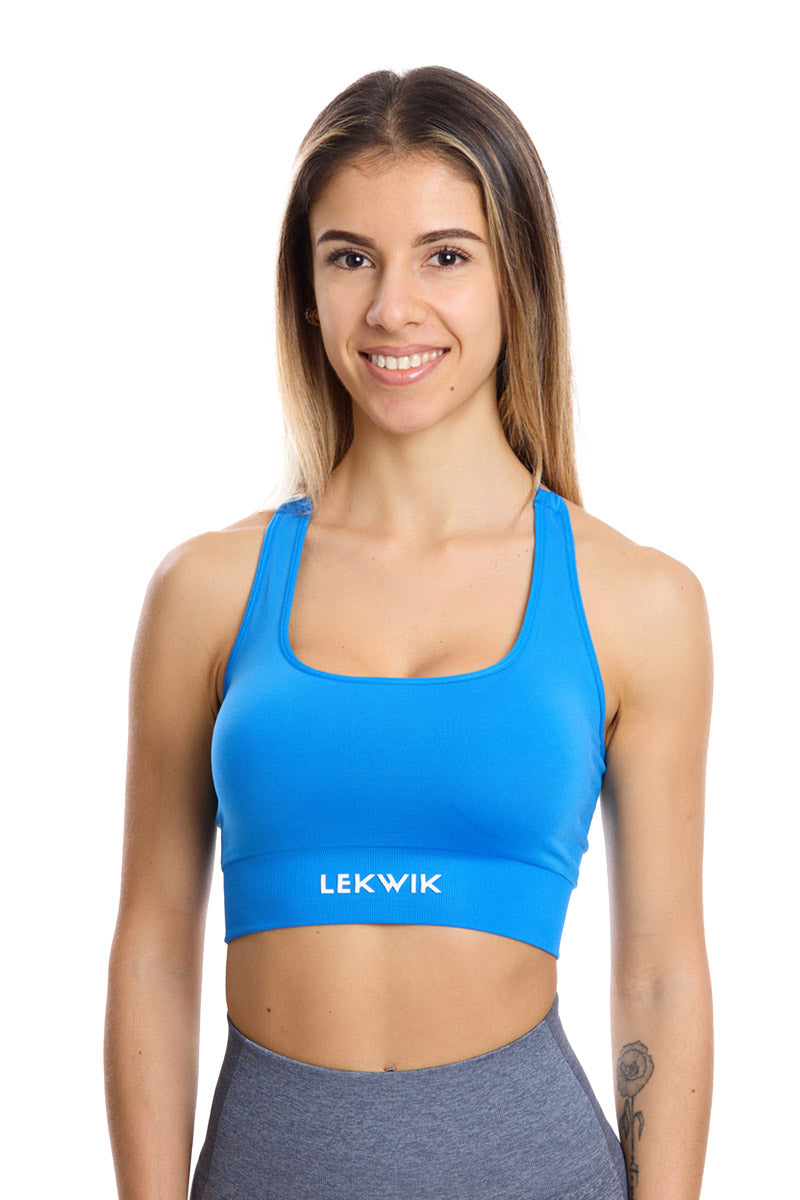 INES electric blue woven sports top