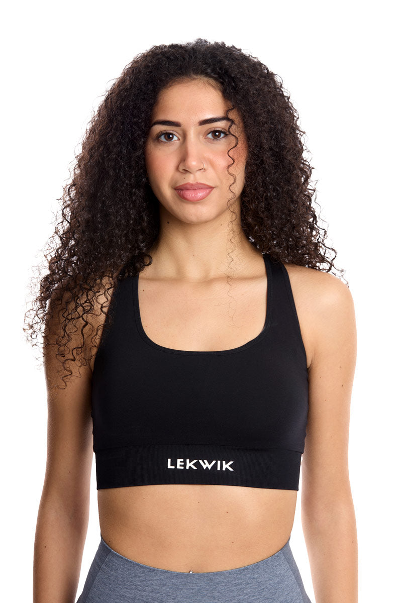 INES black woven sports top
