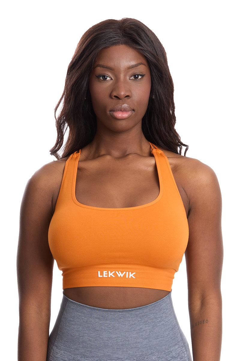 INES orange woven sports top