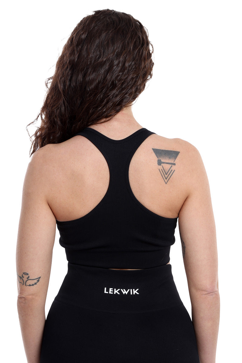 Black ribbed sports top, CIRCE model