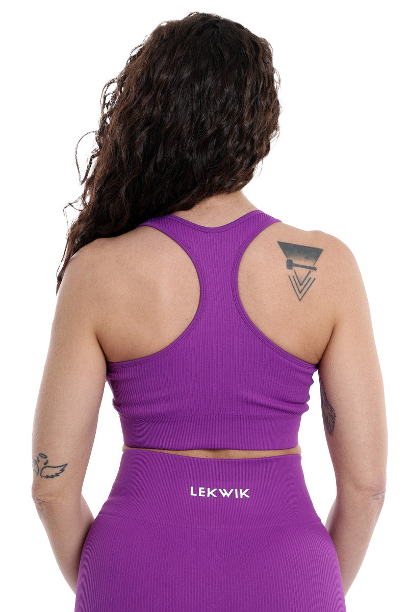 Purple ribbed sports top, CIRCE model