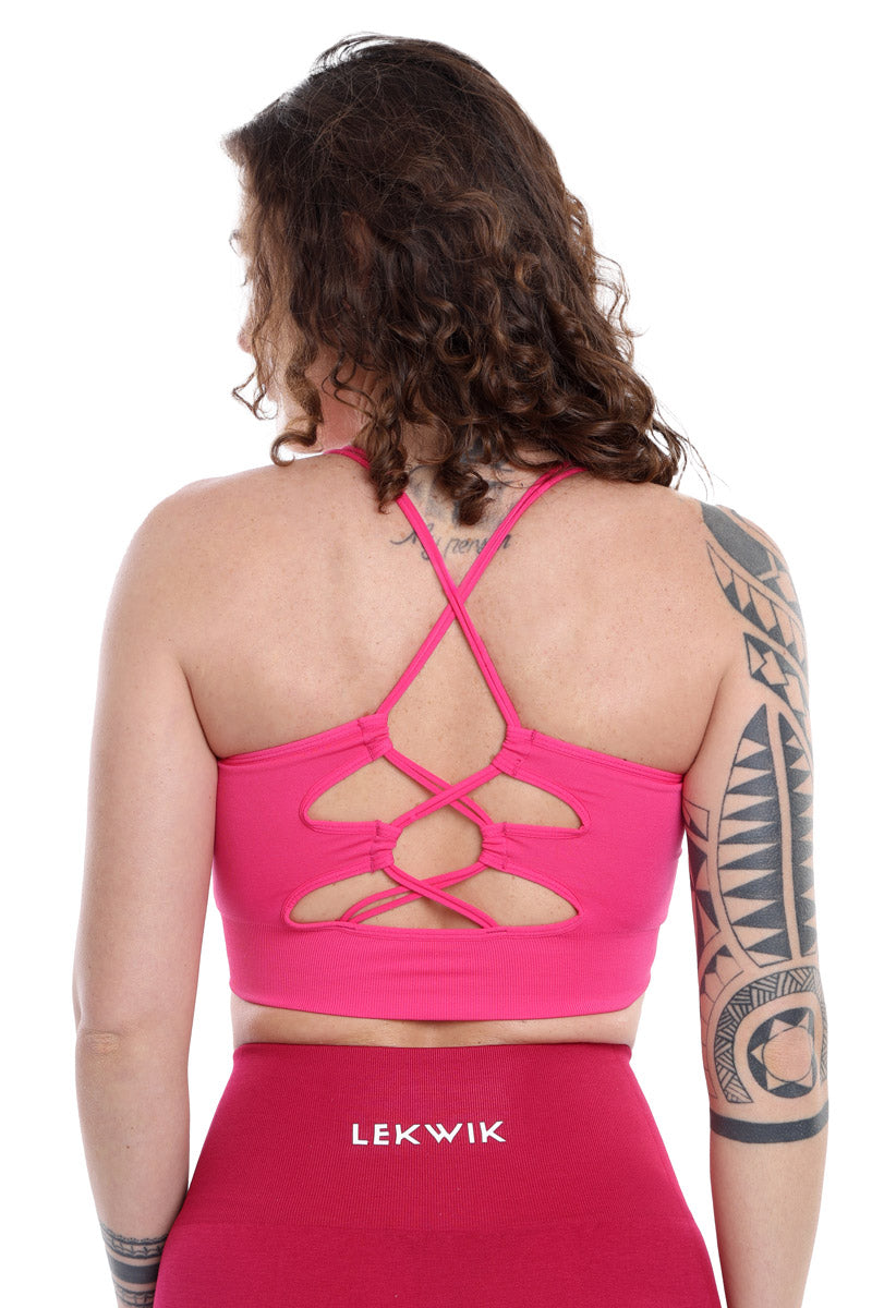 INES fuchsia woven sports top