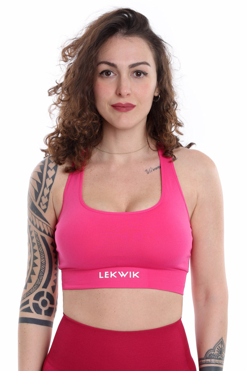 INES fuchsia woven sports top